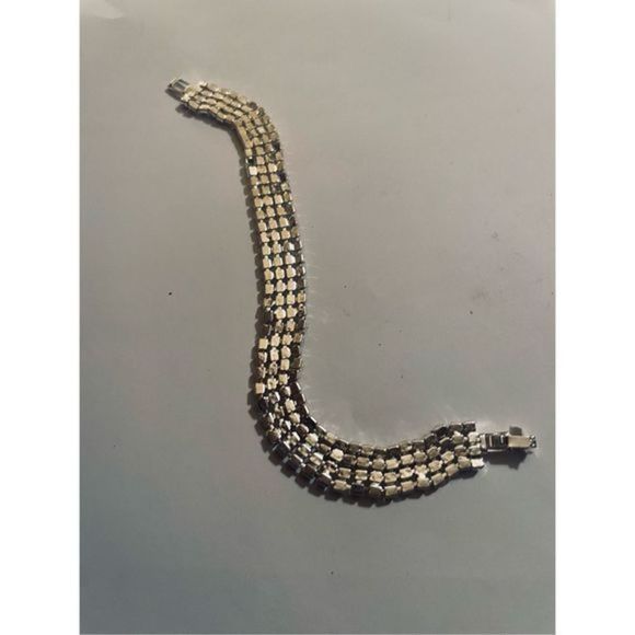 WHITE SAPPHIRE SILVER BLING BRACELET - Picture 4 of 5